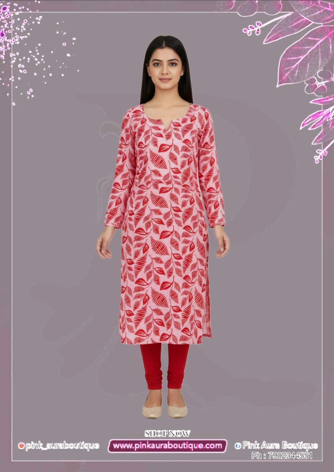 Slit Tops Printed Embroidery