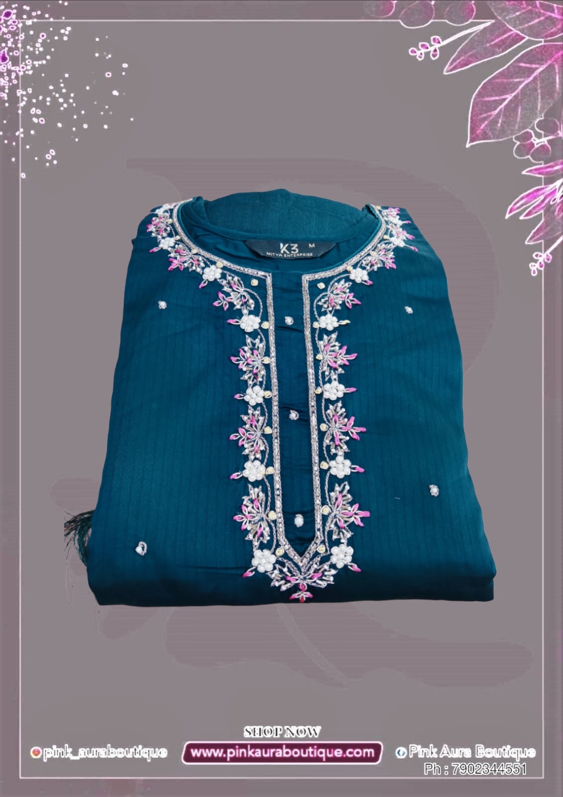 Readymade Churidar Set- Mul Chanderi