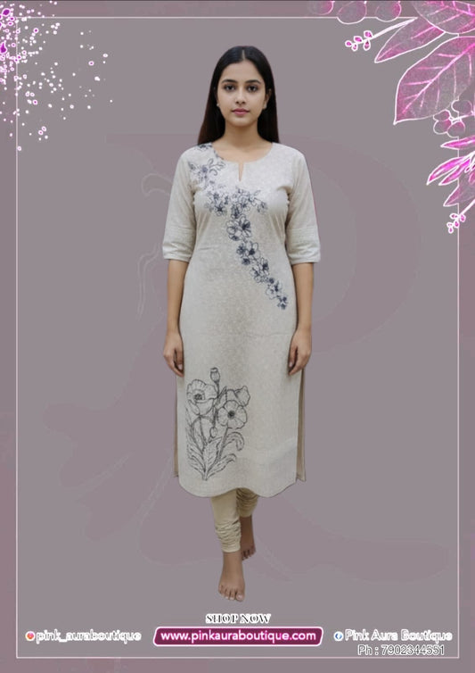 Slit Tops Printed Embroidery