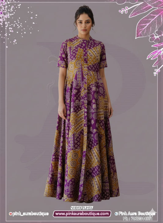 Ladies western wear - Gowns Printed Embroidery
