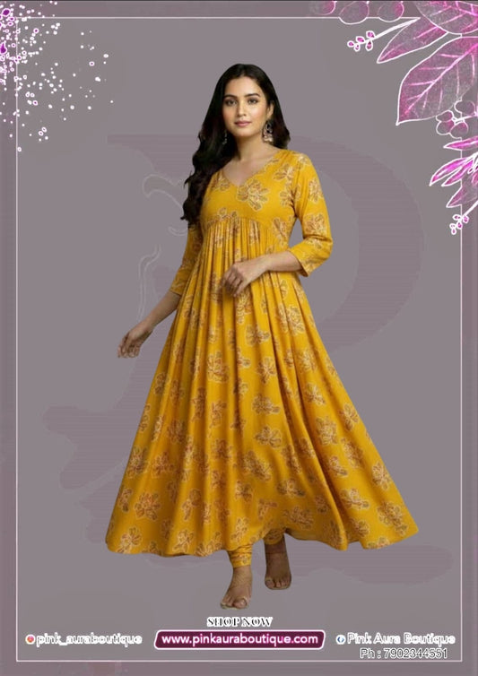 A Line Frocks Printed Embroidery