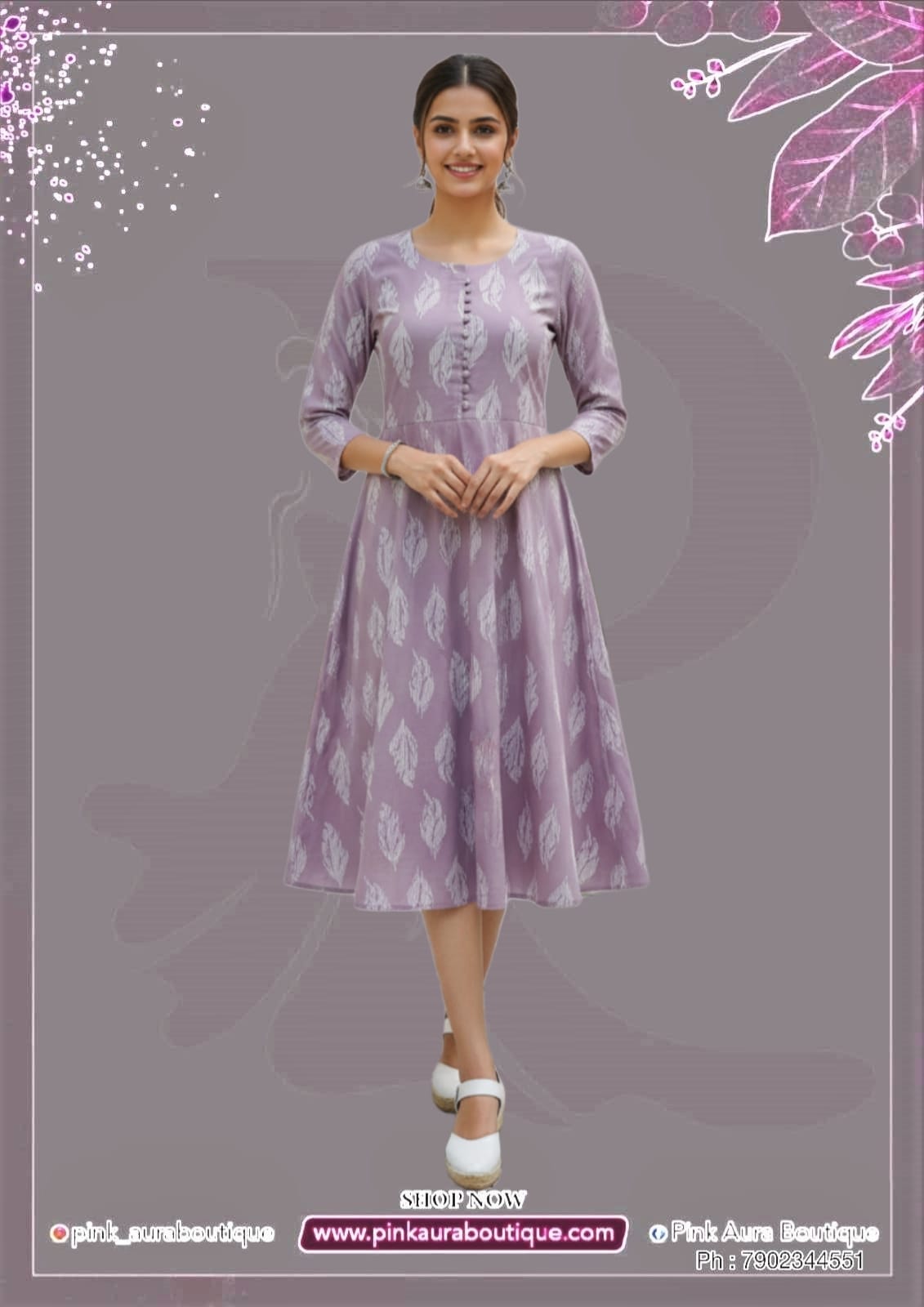 A Line Frocks Printed Embroidery