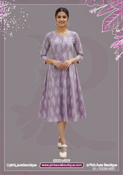 A Line Frocks Printed Embroidery