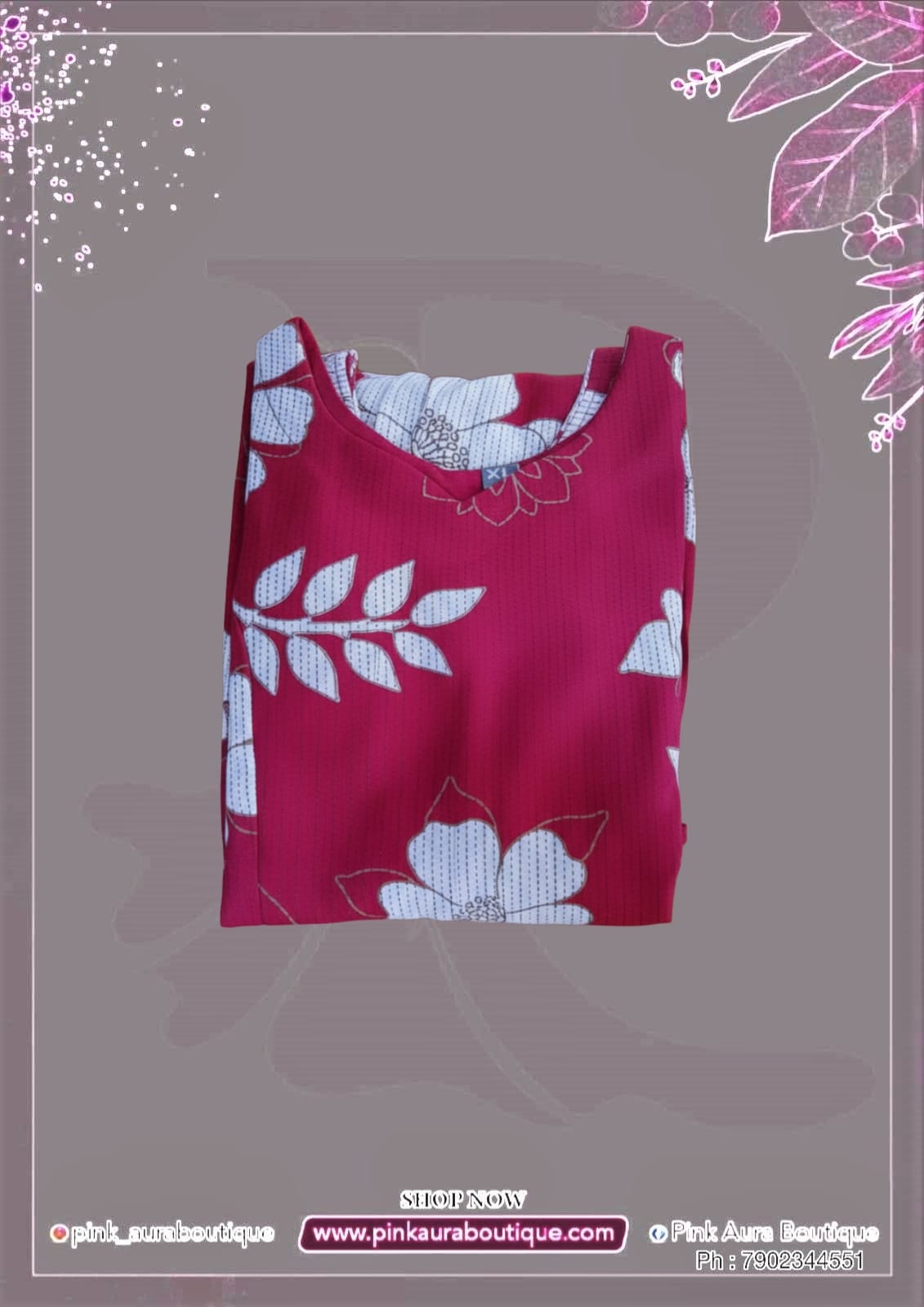 A Line Frock - Sleeveless Printed Embroidery