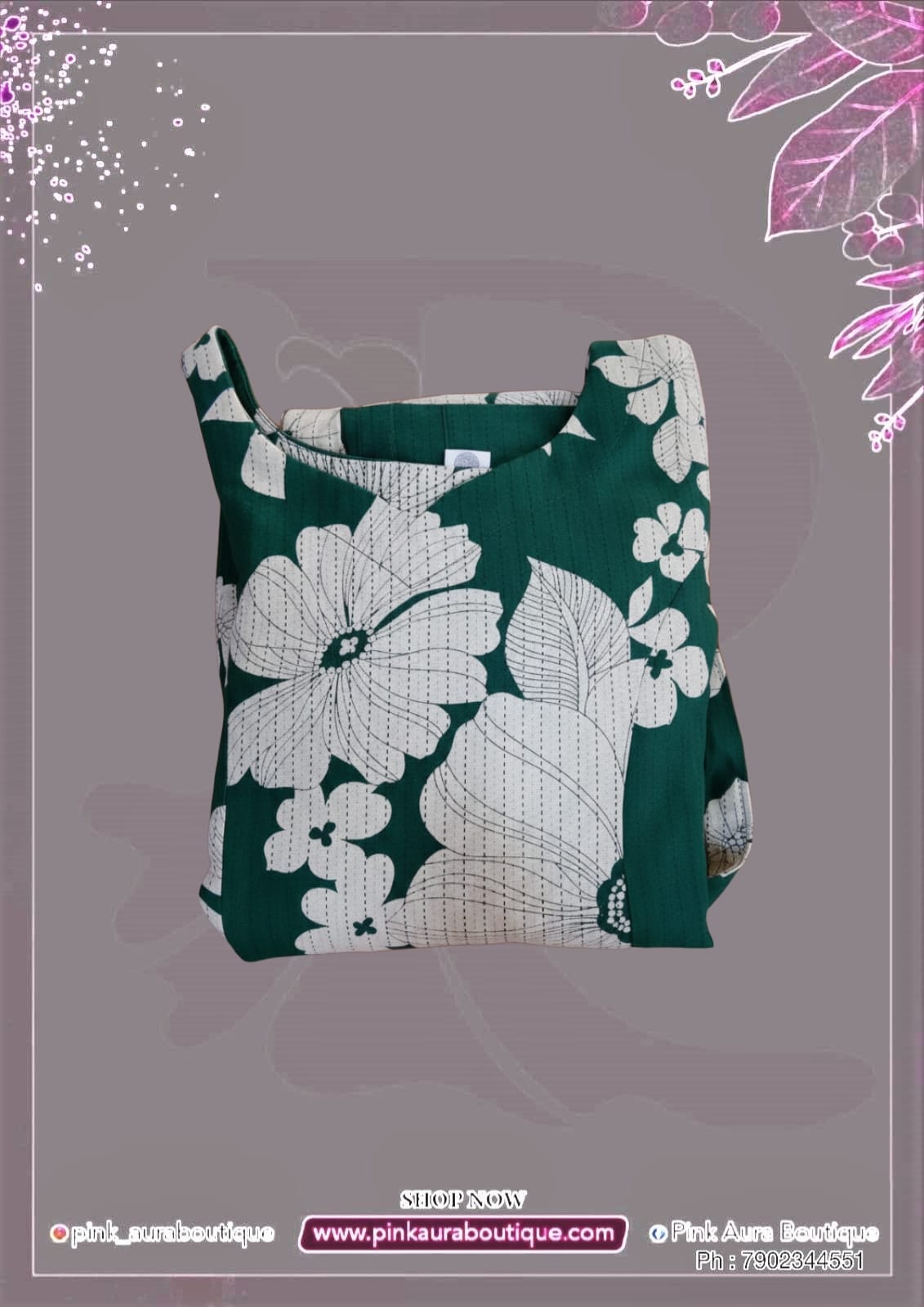 A Line Frock - Sleeveless Printed Embroidery