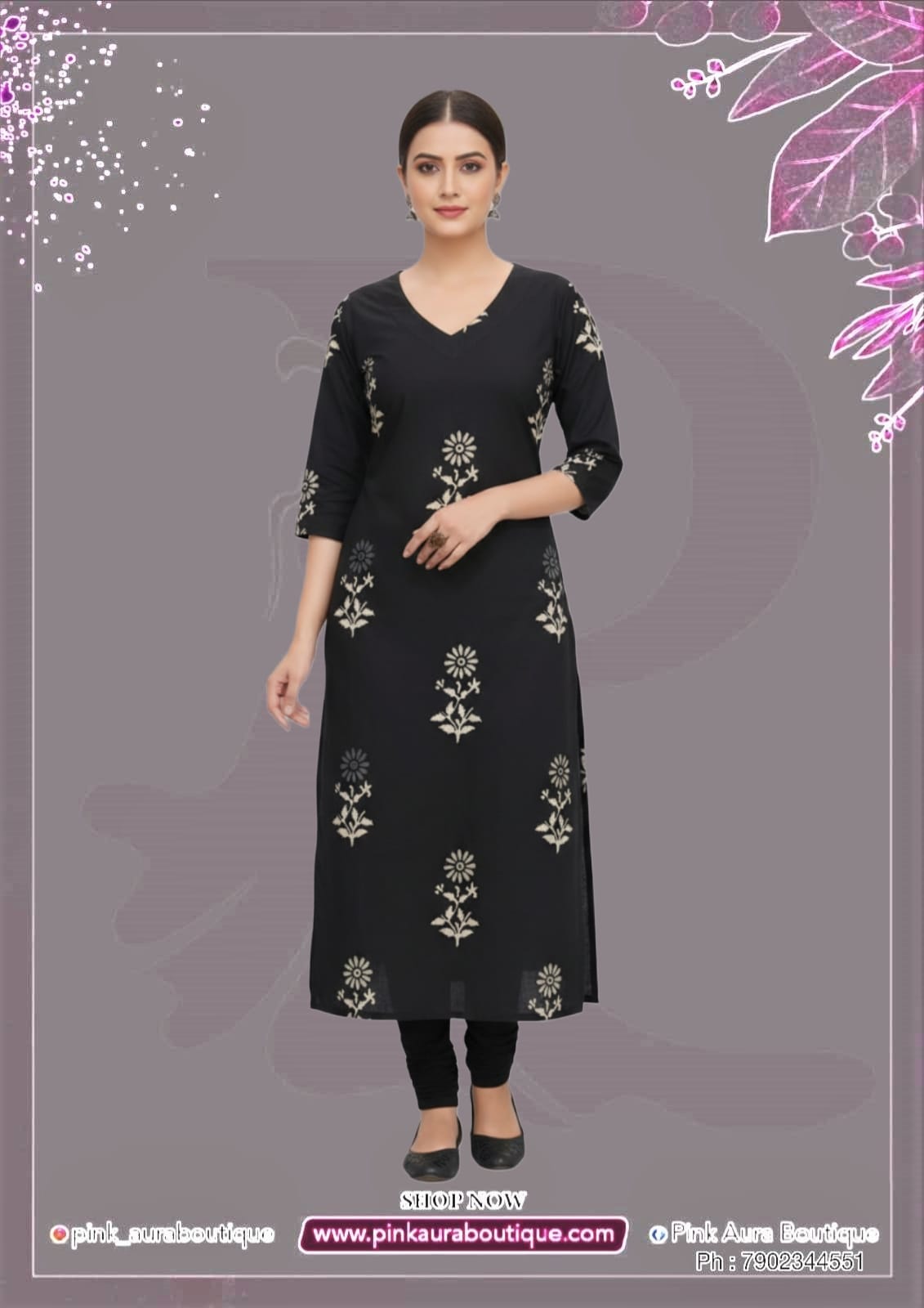 Slit Tops Printed embroidery