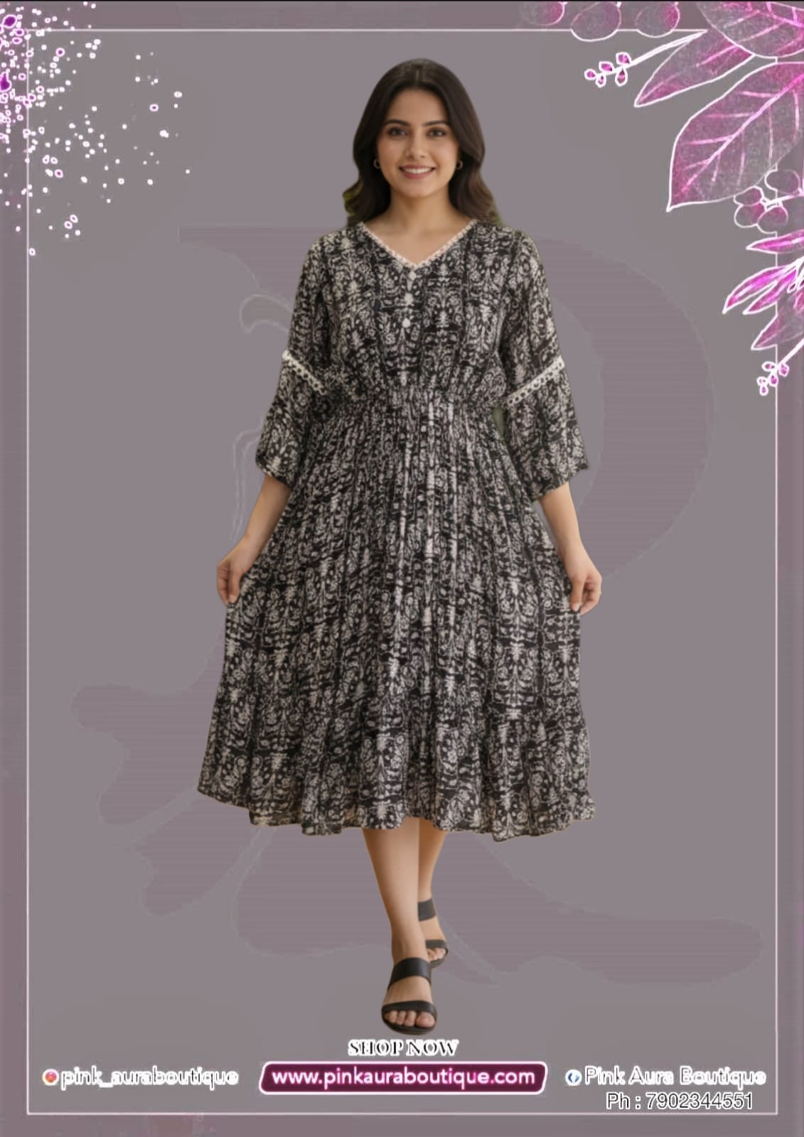 Ladies western wear - Gowns Printed Embroidery