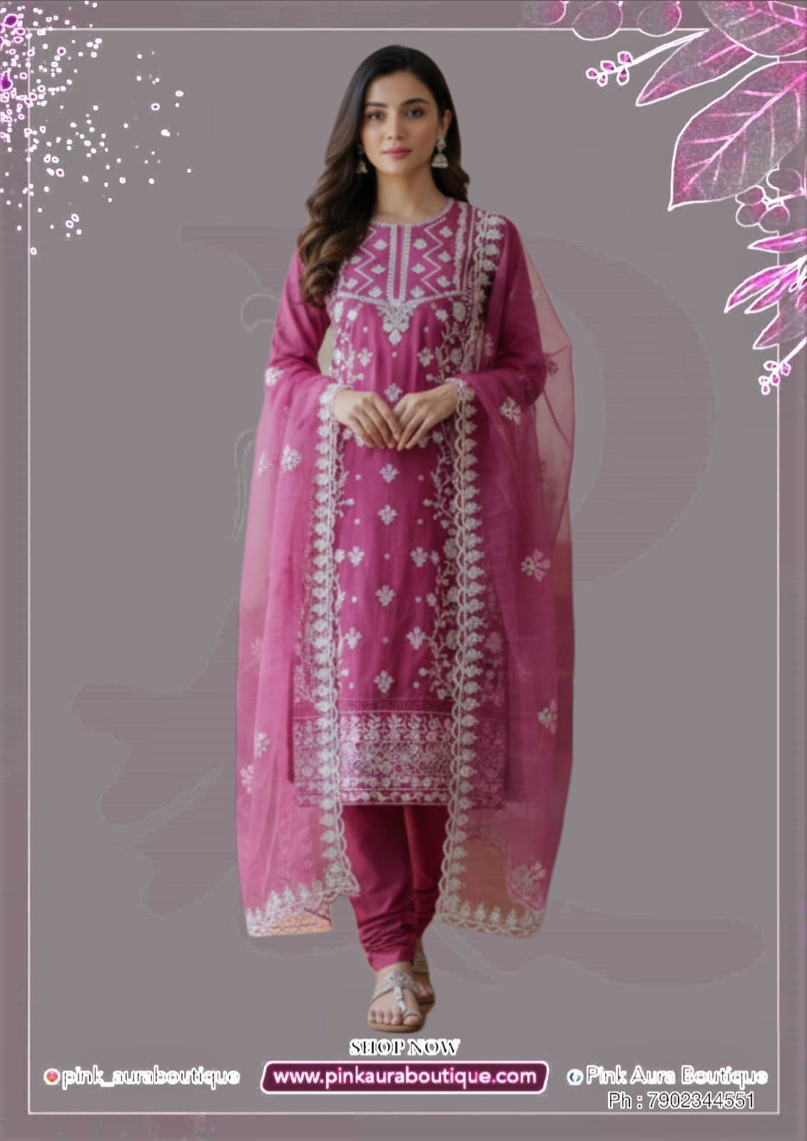 Churidar materials- Organza Silk