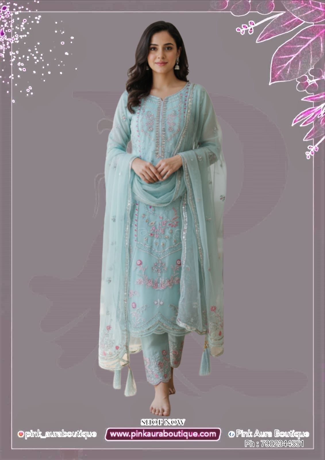 Churidar materials- Organza Silk